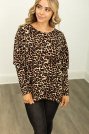 Long-sleeve Crewneck, Leopard
