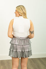 Sleeveless Ribbed Turtleneck, White