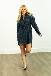 Flannel Dress, Green