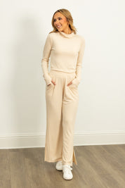 Ribbed Mock Neck, Ivory