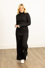 Ribbed Lounge Pants, Black