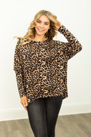 Long-sleeve Crewneck, Leopard