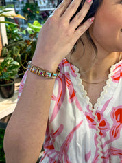 Date Night Square Gemstone Stretch Bracelet