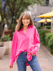 The Kathryn Button-Up, Hot Pink
