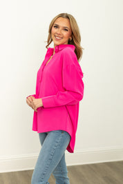 The Kathryn Button-Up, Hot Pink