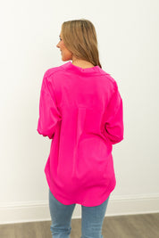 The Kathryn Button-Up, Hot Pink