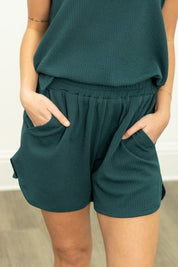 Forest Green Knit Shorts