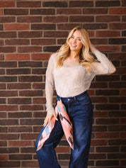 Lace Long-sleeve Top, Sage