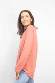 Gemma V-Neck Top, Dark Pink