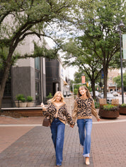 Cropped Cardigan Sweater, Leopard