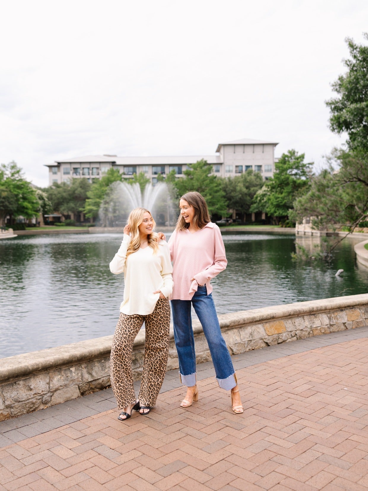 Waffle Knit Top, Pink