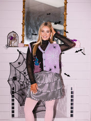 Silver Shimmer Ruffle Skirt with Shorts