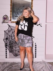 Silver Shimmer Ruffle Skirt with Shorts