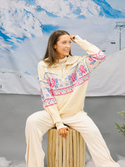 Ivory Pullover with Floral Details