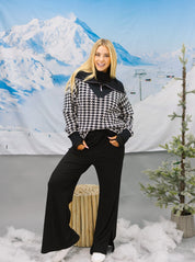 Houndstooth Print Pullover