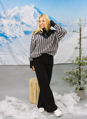 Houndstooth Print Pullover