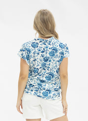 The Nicole V-Neck Top, Floral