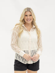Kathryn Classic Button-Up, Ivory Lace