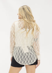 Kathryn Classic Button-Up, Ivory Lace