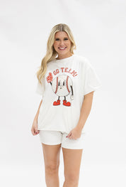 Go Team on White Boxy Tee