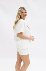 Go Team on White Boxy Tee