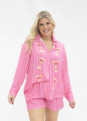 Trouser Shorts, Pink stripes