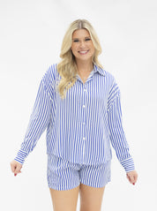 Kathryn Classic Button-Up, Blue Stripe