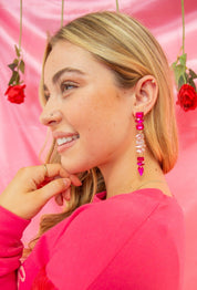 Fuchsia Cascade Crystal Drops