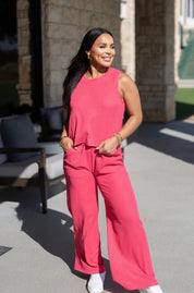 The Earhart Top, Fuchsia