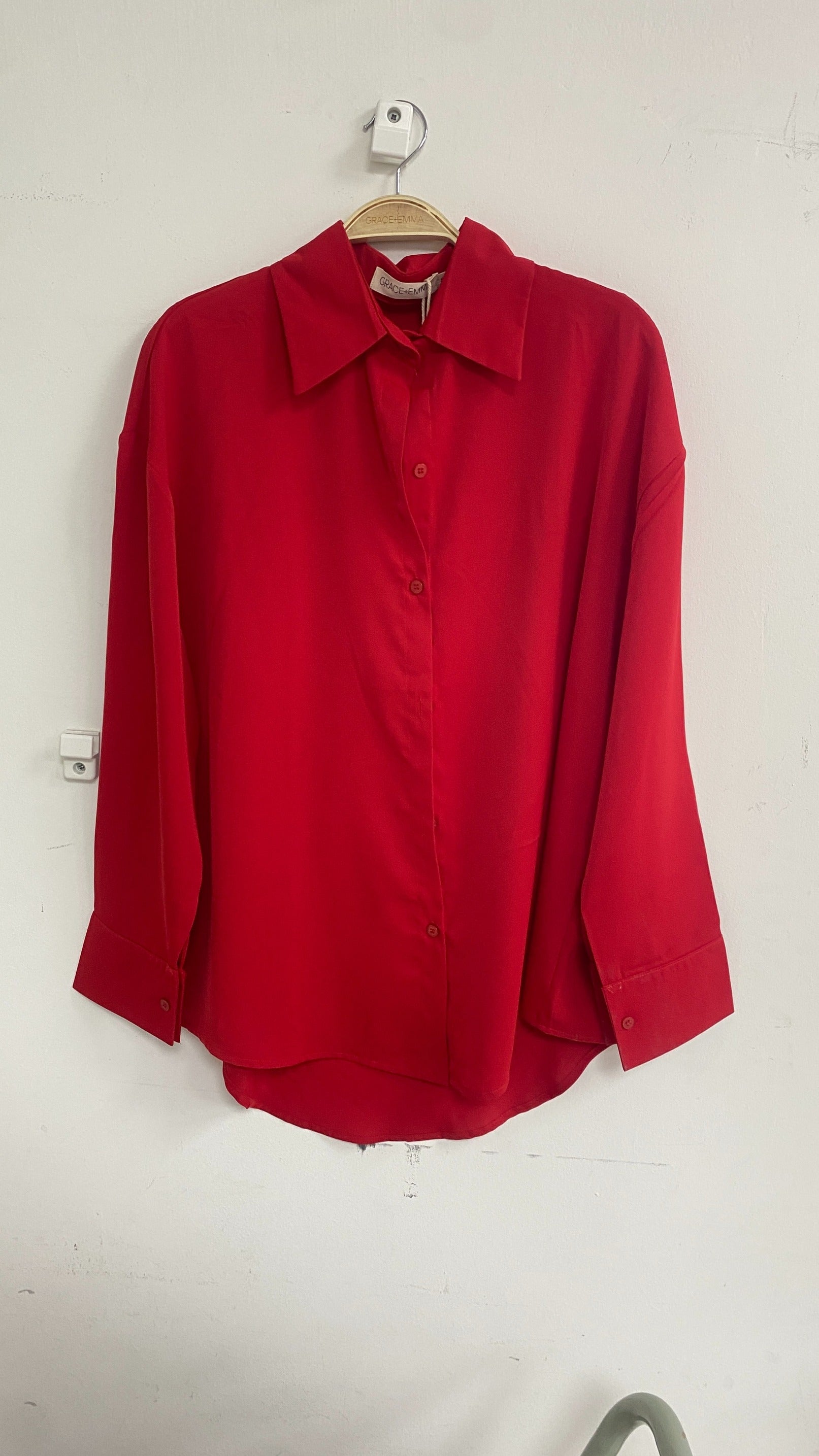 Kathryn Classic Button-Up, Red
