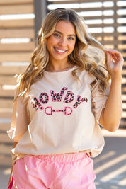 Howdy on Beige Relaxed Fit Tee