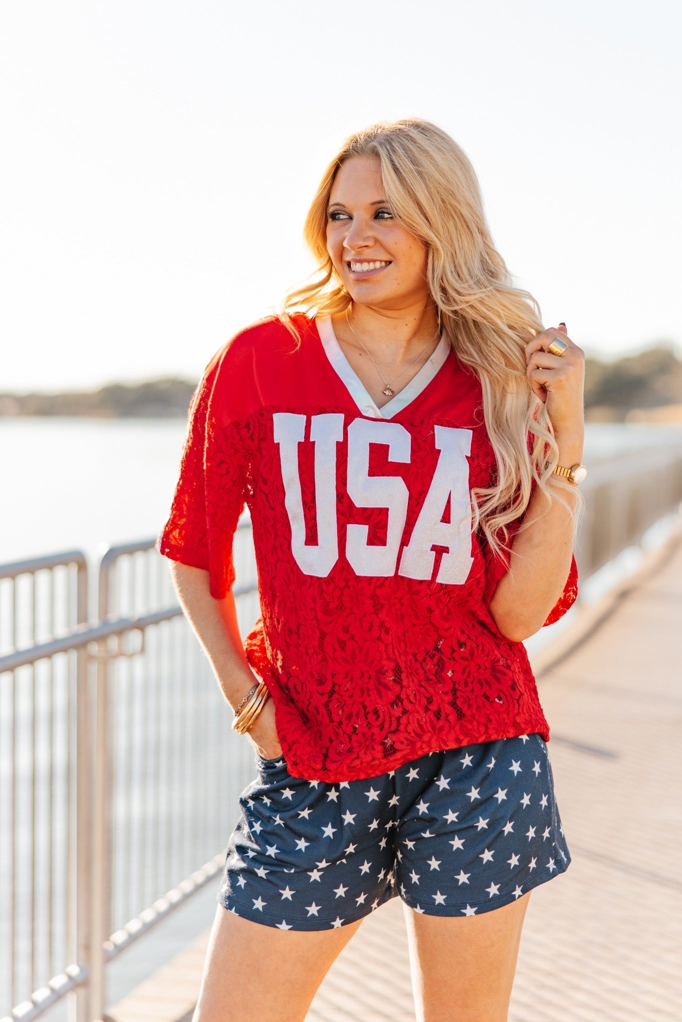 Red Lace "USA" Jersey