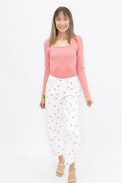Polka Dot Barrel Jeans, Pink