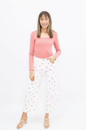 Polka Dot Barrel Jeans, Pink