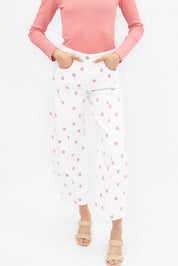 Polka Dot Barrel Jeans, Pink