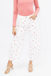 Polka Dot Barrel Jeans, Pink