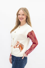 Horses on Ivory Sweater Vest