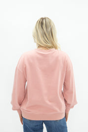 Lace Horse Shoe on Pink Sweatshirt