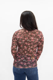Mock Neck Mesh Top, Floral