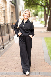Butter Soft Quarter-Zip Top, Black