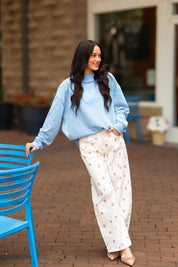Mock Neck Sweatshirt, Blue