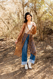 Lace Long Kimono, Brown
