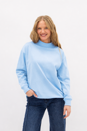 Mock Neck Sweatshirt, Blue