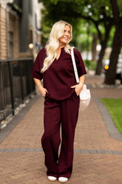 Luxe Heaven Soft Maroon Joggers