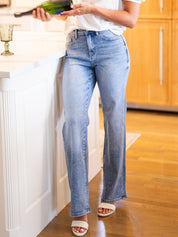 Straight-Leg Jeans with Rhinestones