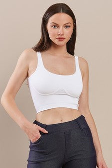 Yelete White Seamless Serenity Tank   30a