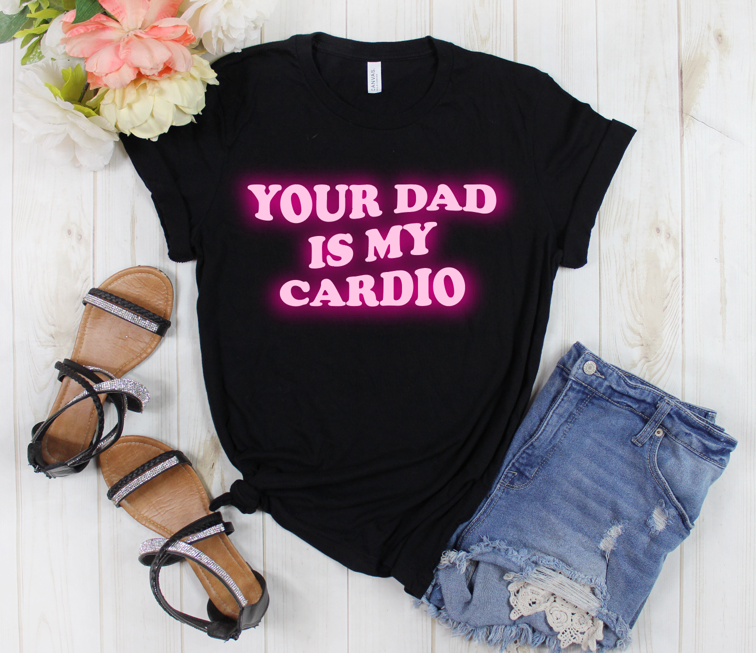 YOUR DAD IS MY CARDIO Full Length Graphic Tee (collective)