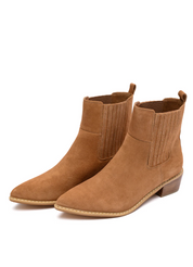 Leonor Suede Ankle Boot in Tan