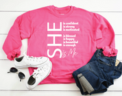 She is Me Sweatshirt (Neon Pink)