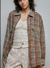 POL Brick And Leopard Shacket
